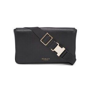 RADLEY LONDON Black Leather Seaton Street Mini Flapover Belt Bag